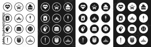 Set Vote box, United States Capitol Congress, Calendar with date July 4, USA Independence day, Indian feather, Baseball ball and Head icon. Vector