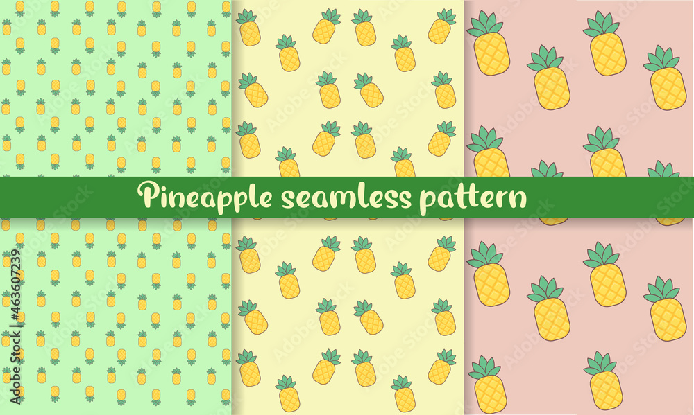 Seamless Pineapple pattern in light colours Seamless Pineapple pattern in light colours
