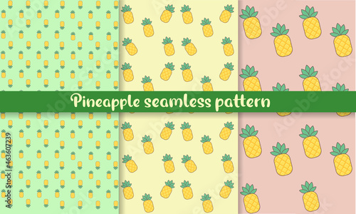 Seamless Pineapple pattern in light colours