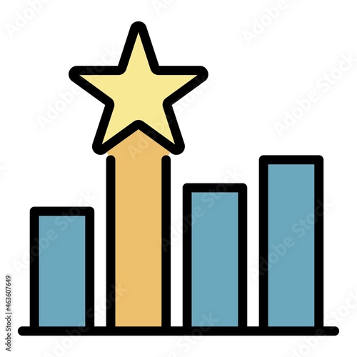 Celebrity trophy icon. Outline celebrity trophy vector icon color flat isolated