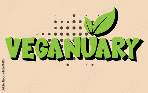 Veganuary Vector Drawing on a light background