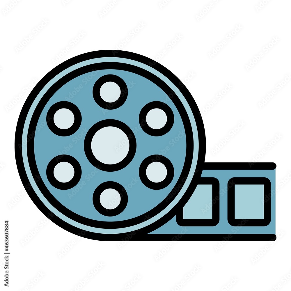 New cinema reel icon. Outline new cinema reel vector icon color flat isolated New cinema reel icon. Outline new cinema reel vector icon color flat isolated