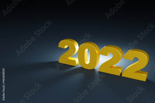 2022 on clean color abstract background.