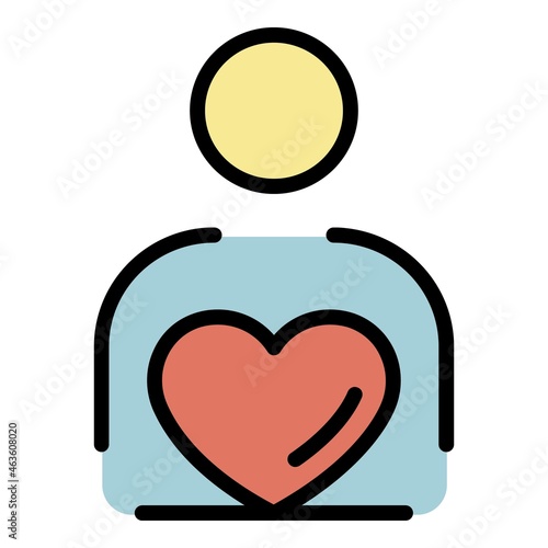 Love celebrity icon. Outline love celebrity vector icon color flat isolated