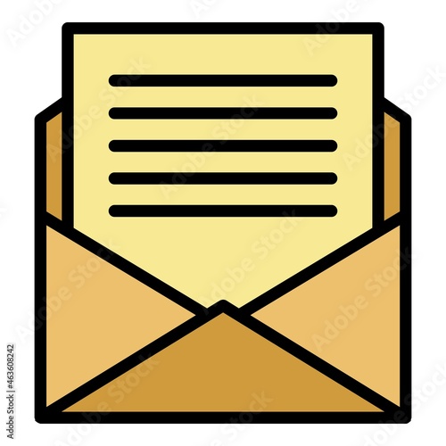 Mail celebrity invitation icon. Outline mail celebrity invitation vector icon color flat isolated