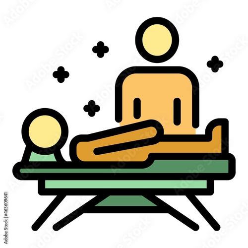 Chiropractor icon. Outline chiropractor vector icon color flat isolated