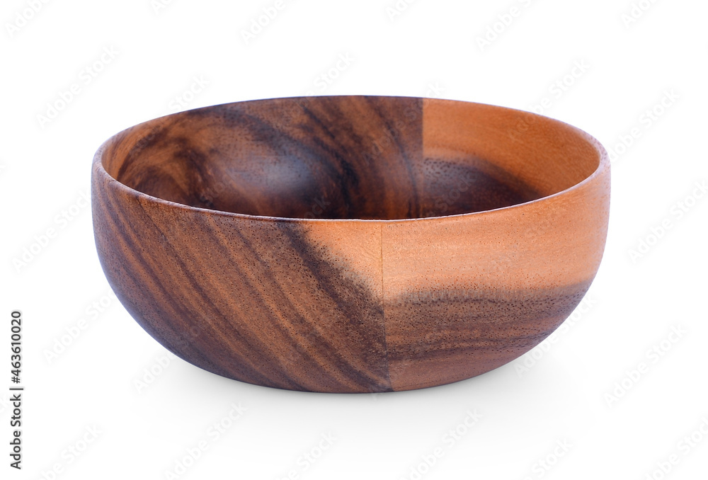 empty wood bowl on white background. empty wood bowl on white background.