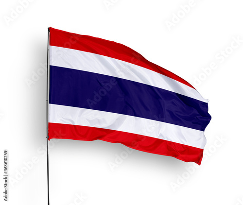 Free Download Thailand flag isolated on white background. close up waving flag of Thailand. flag symbols of Thailand. Concept of Thailand. - GFXLoad