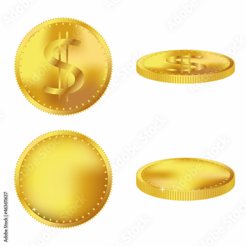 Gold coins and dollars