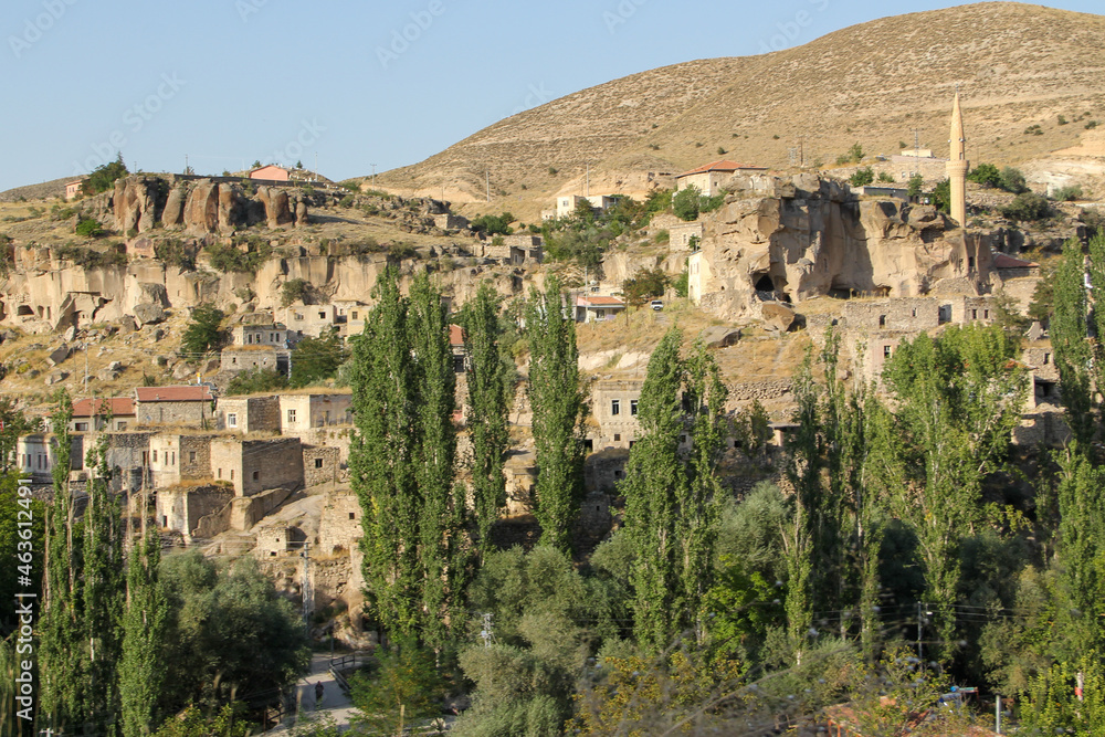 Ihlara valley, walking path, caves and old stone houses