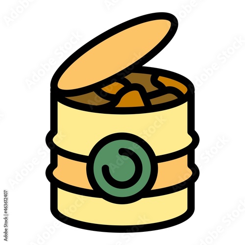 Garbage barrel icon. Outline garbage barrel vector icon color flat isolated