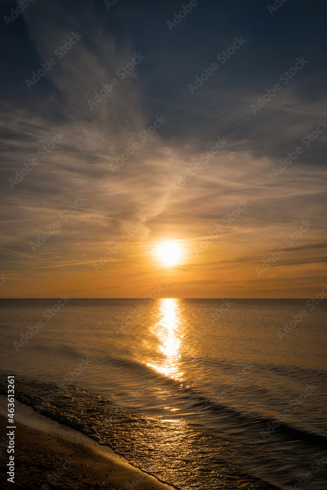 Sunset on the beach of Ahrenshoop in Germany Sunset on the beach of Ahrenshoop in Germany