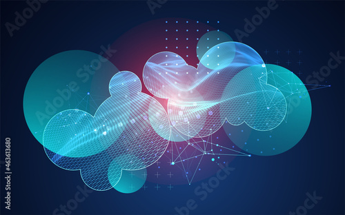 Modern science or technology abstract background. Wireframe spot surface illustration. Vector.