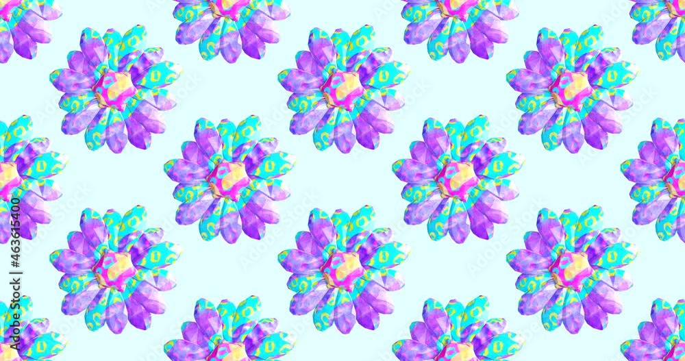 Minimal motion 3d art. Creative flowers seamless animation pattern. 4k video Minimal motion 3d art. Creative flowers seamless animation pattern. 4k video