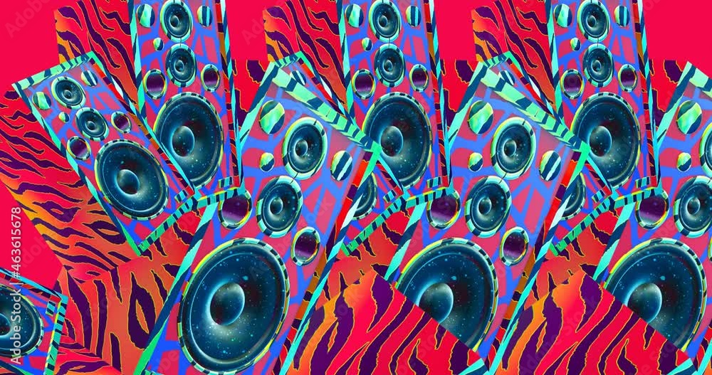 Minimal motion design. 3d creative music column 4k video