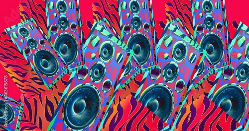 Minimal motion design. 3d creative music column 4k video