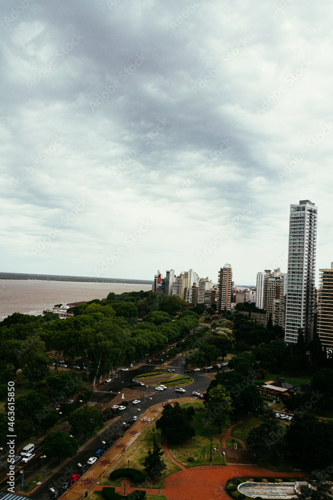 Aerial view of Parana River in Rosario, Santa Fe, Argentina Aerial view of Parana River in Rosario, Santa Fe, Argentina