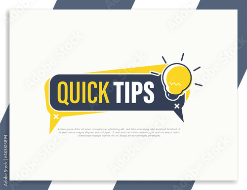 Quick tips label innovation design template, helpful tips, quick tricks banner