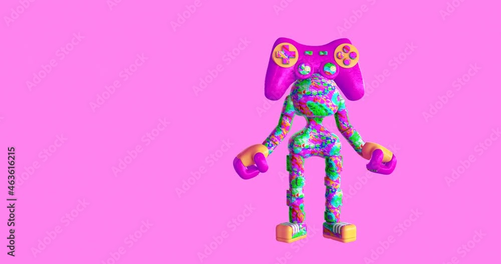 Fashion 3d character. Original funky design. Animation loop with alpha matte Fashion 3d character. Original funky design. Animation loop with alpha matte