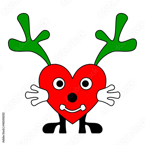 Red heart cartoon for Christmas 