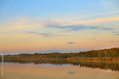 Reflection of a beautiful sunset over the water