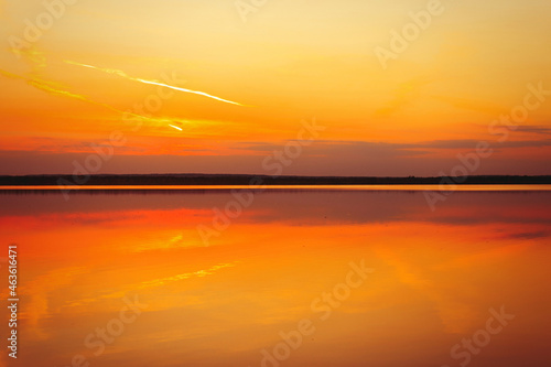 Reflection of a beautiful sunset over the water