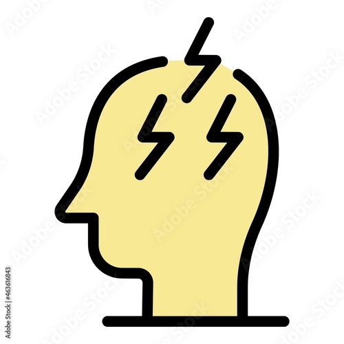 Boost energy man icon. Outline boost energy man vector icon color flat isolated