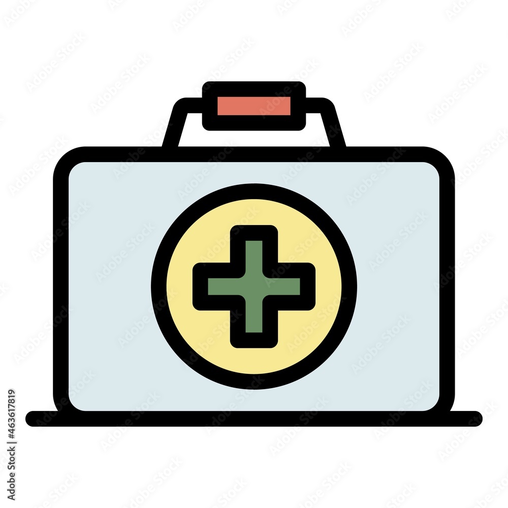 First aid kit icon. Outline first aid kit vector icon color flat isolated First aid kit icon. Outline first aid kit vector icon color flat isolated