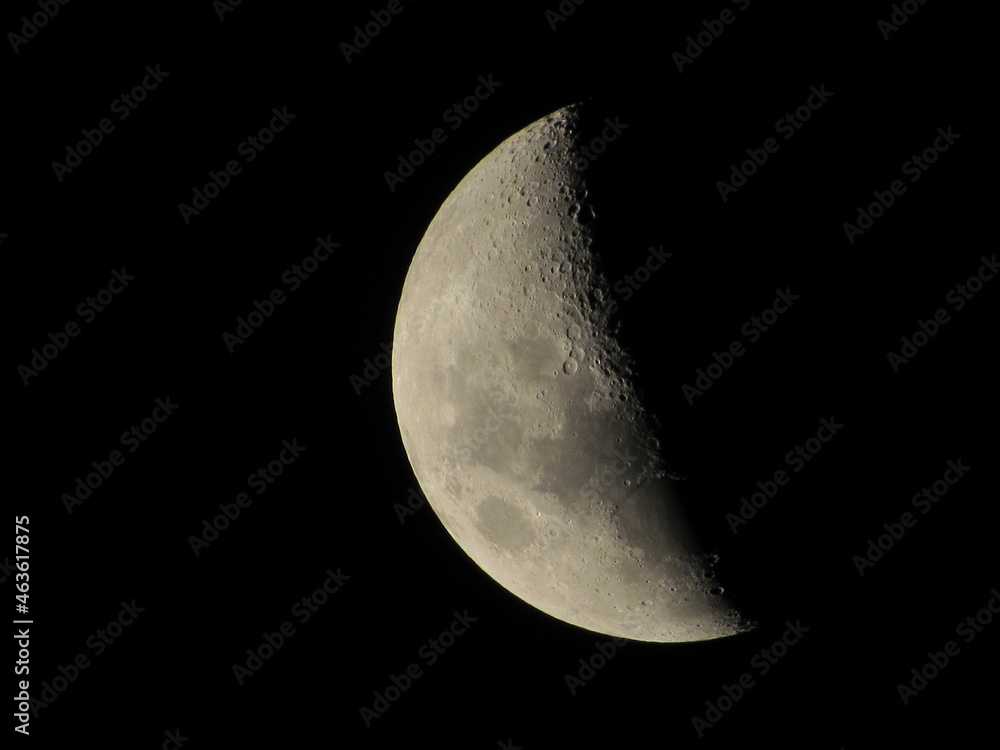 crescent moon gibosa obserada at night in the southern hemisphere. crescent moon gibosa obserada at night in the southern hemisphere.