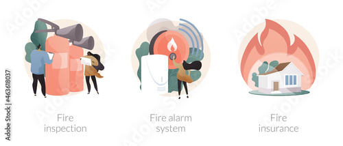 Fire prevention abstract concept vector illustrations.