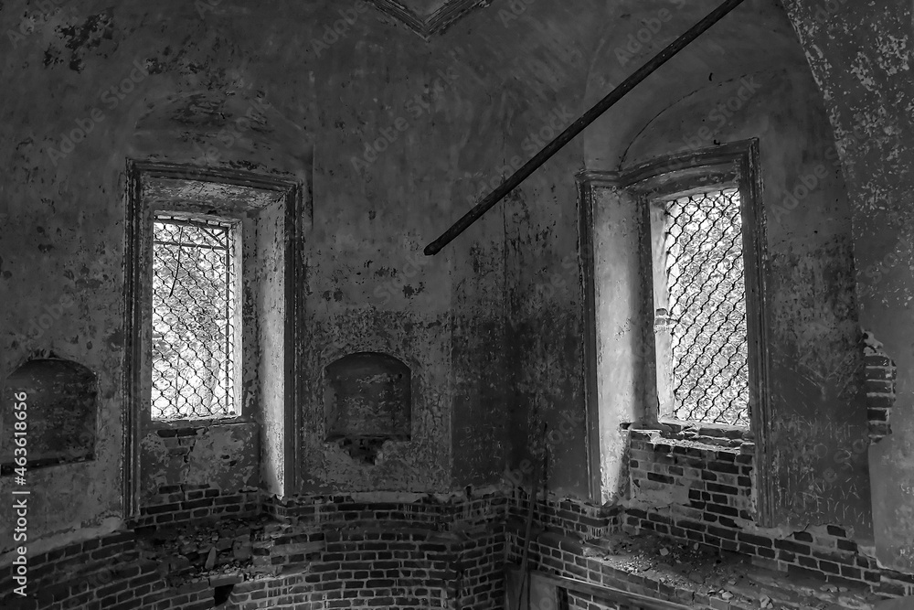 the interior of an abandoned Orthodox church the interior of an abandoned Orthodox church