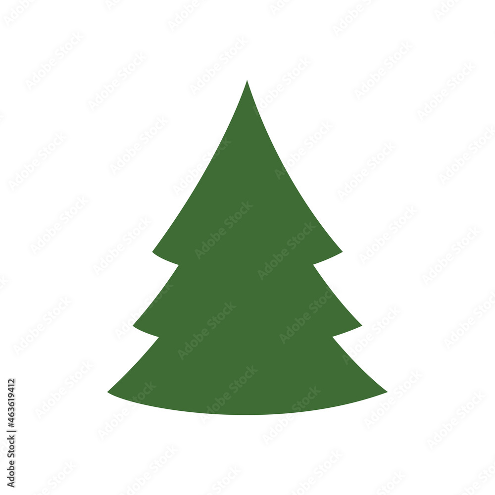 Fototapeta premium Color christmas tree illustration. Vector new year tree icon. Color logo for christmas.