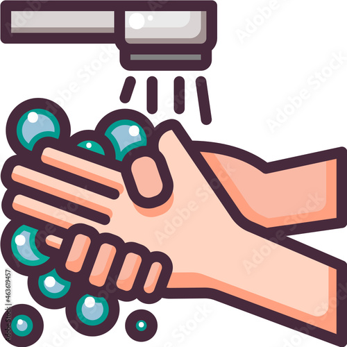 washing hand line icon