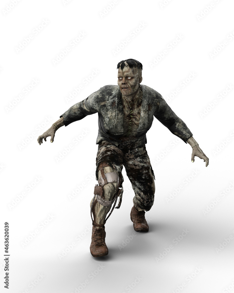 3D rendering of a fantasy horror story undead monster isolated on a white background. 3D rendering of a fantasy horror story undead monster isolated on a white background.