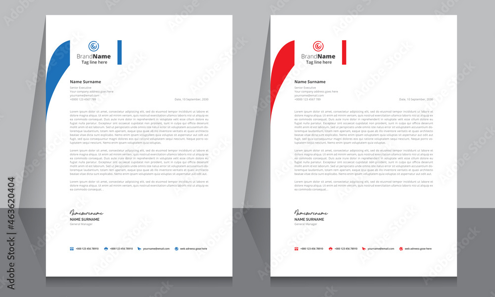 Obraz premium Letterhead format template, business style letterhead design template. Company letterhead template designs.