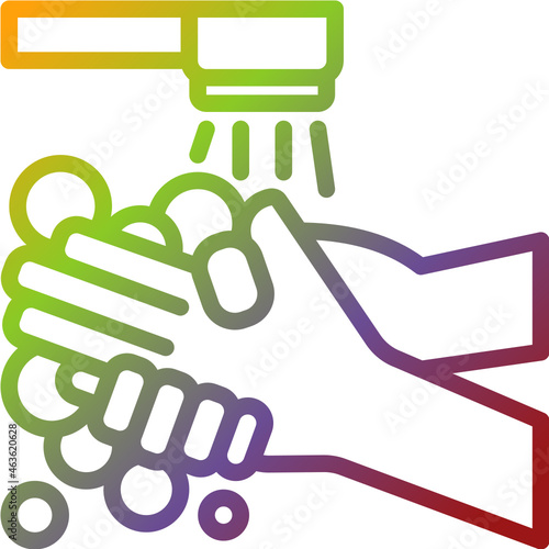 washing hand gradient icon