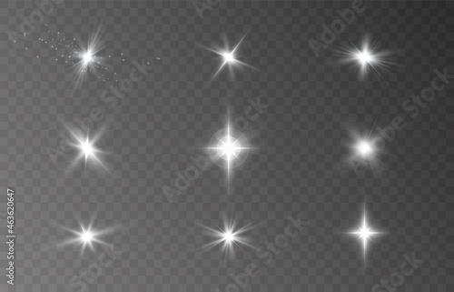 A set of stars and light effects for vector illustrations. 