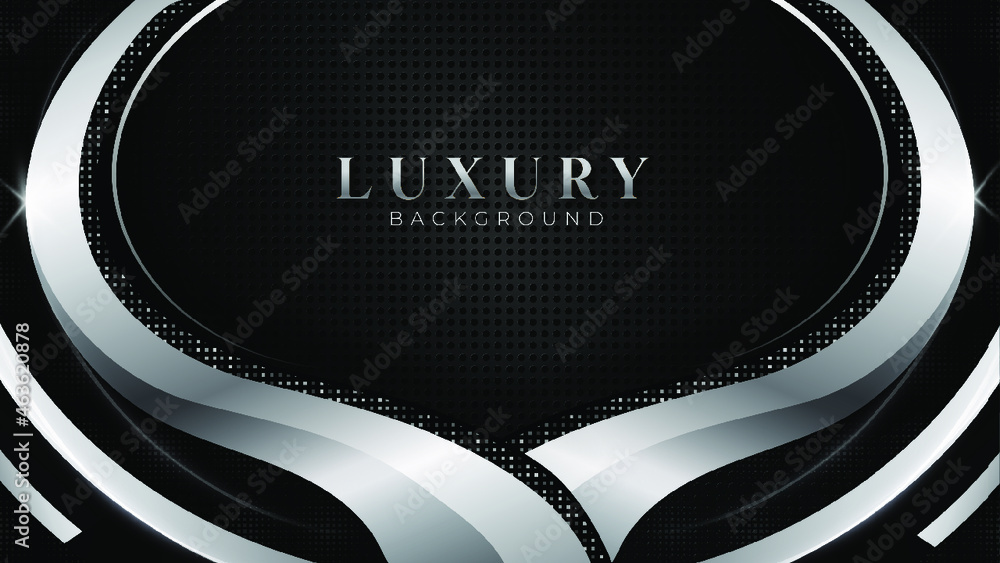 Black Dark realistic background with silver geometric shapes Free ...