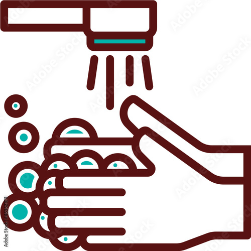 washing hand one color icon