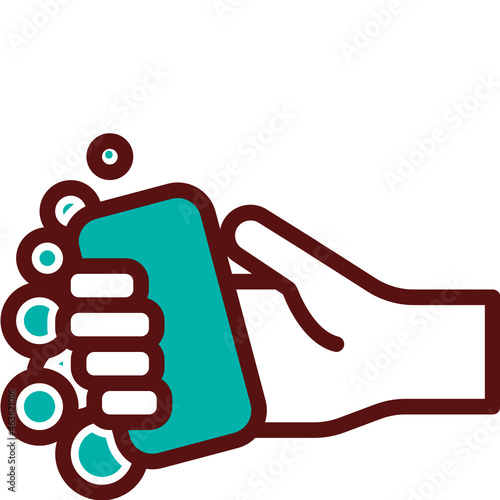 washing hand one color icon
