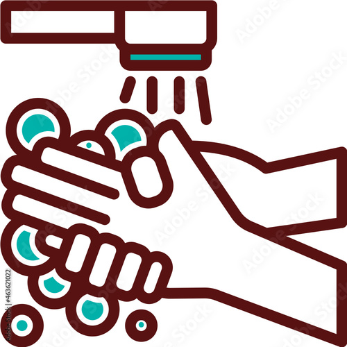 washing hand one color icon