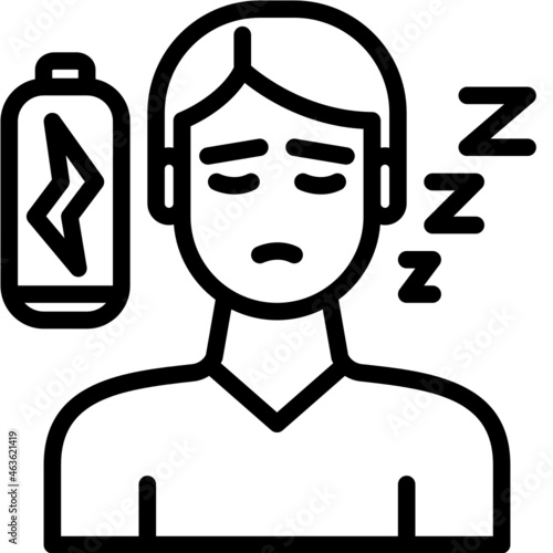 Tiredness  line icon