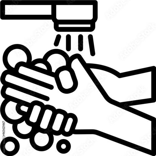 washing hand line icon