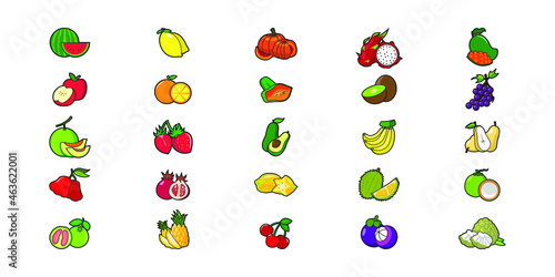 Fototapeta Naklejka Na Ścianę i Meble -  illustration of fruit set bundle vector design