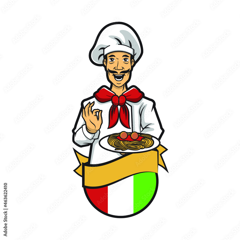 illustration of italian chef cartoon vector design illustration of italian chef cartoon vector design