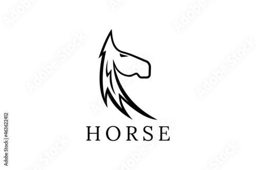 horse logo design template, elegant horse logo design