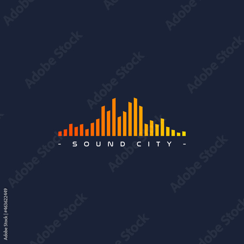 sound city logo building illustration