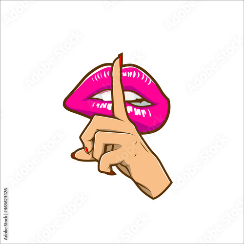 illustration of lip and hand vector design photo