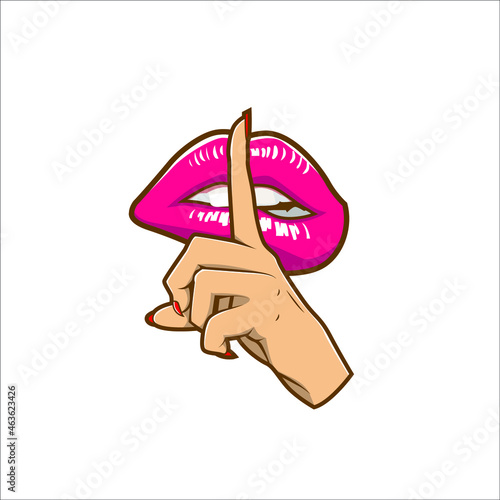 illustration of lip and hand vector design