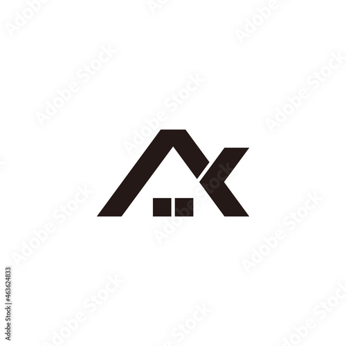 letters a k home windows simple geometric logo vector
